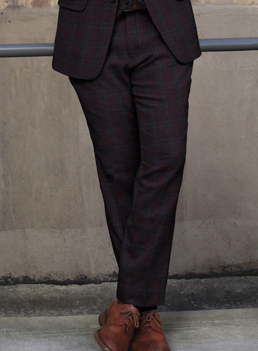 Italian Ernesto Check Tweed Pants - Image 2