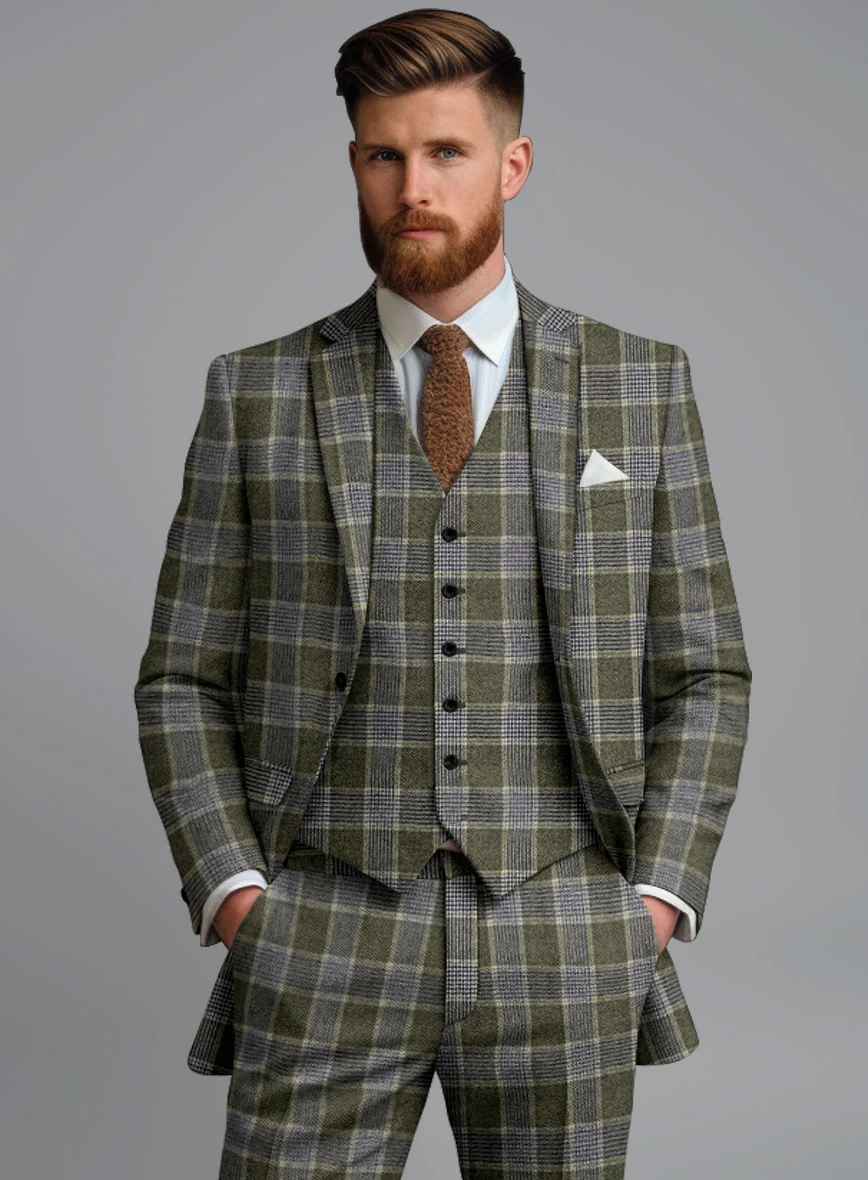 Italian Fabrizio Check Tweed Jacket - Image 2