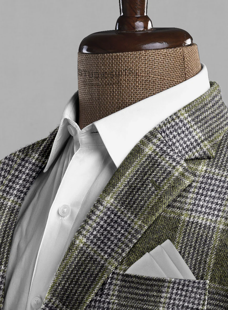 Italian Fabrizio Check Tweed Jacket - Image 3
