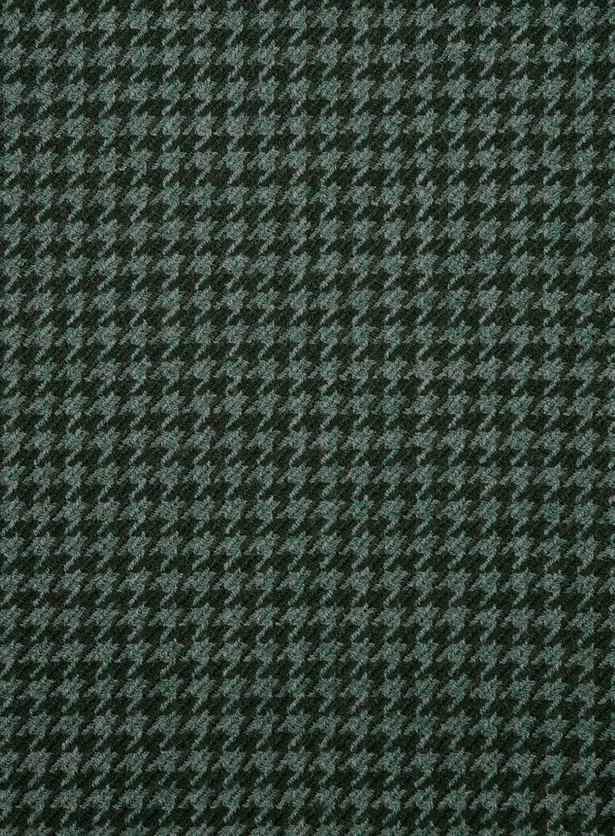 Italian Forest Green Houndstooth Tweed Pants - Image 3