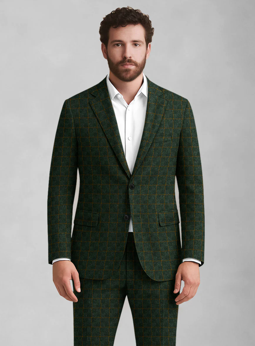 Italian Forestline Check Tweed Suit - Image 3