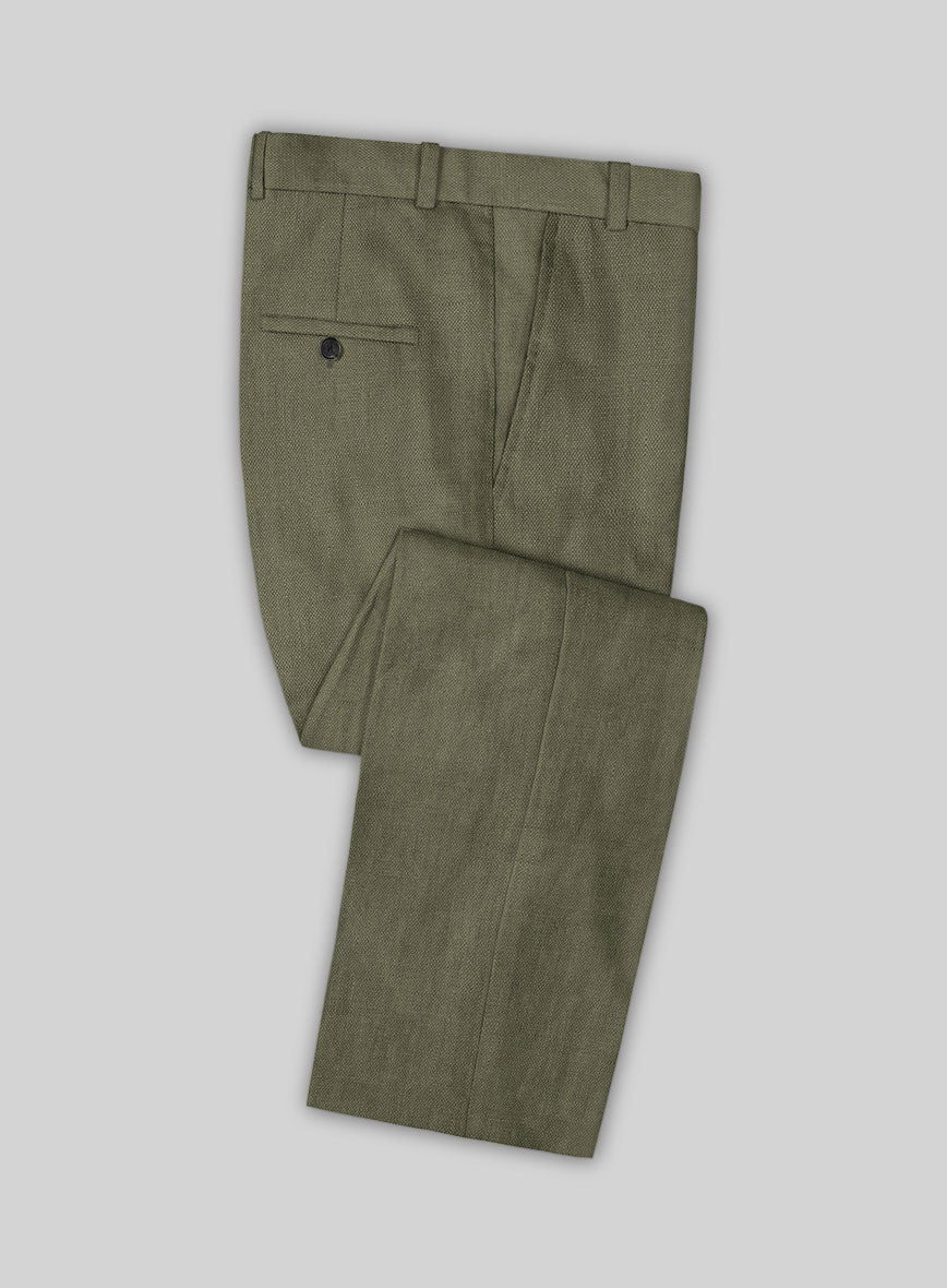 Italian French Green Linen Suit - Image 5
