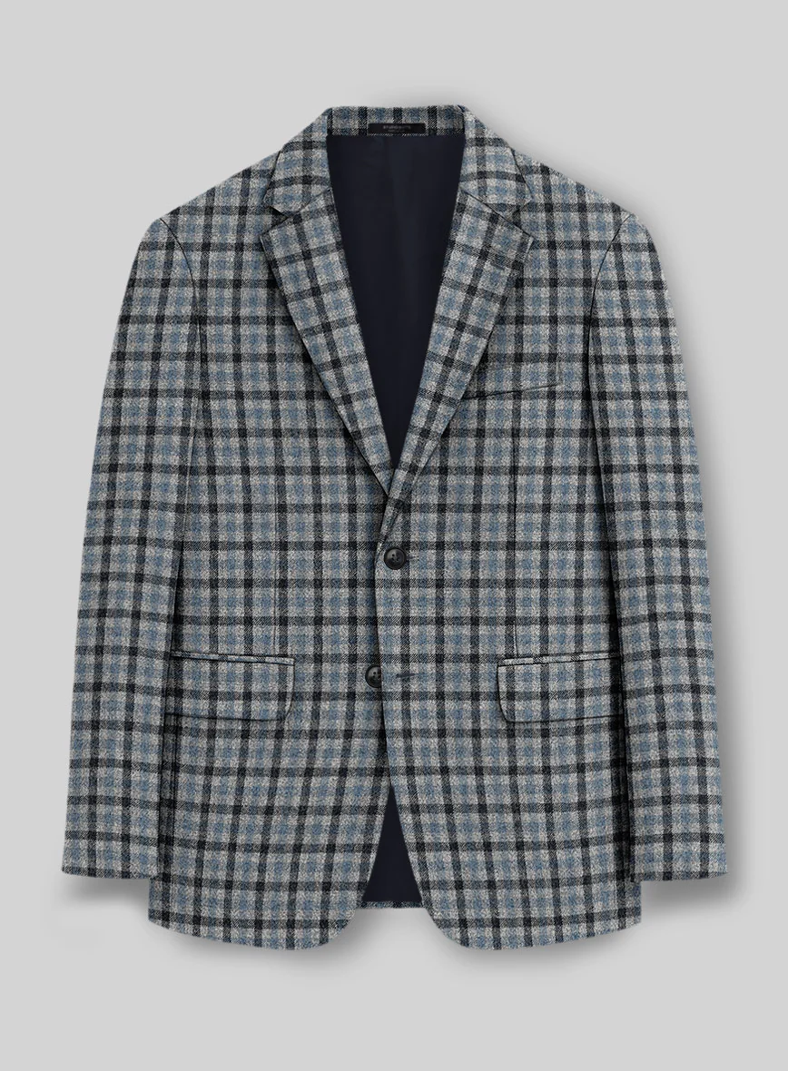 Italian Frostblue Check Tweed Jacket