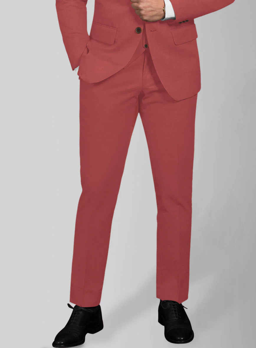 Italian Gimson Red Cotton Stretch Pants - Image 2