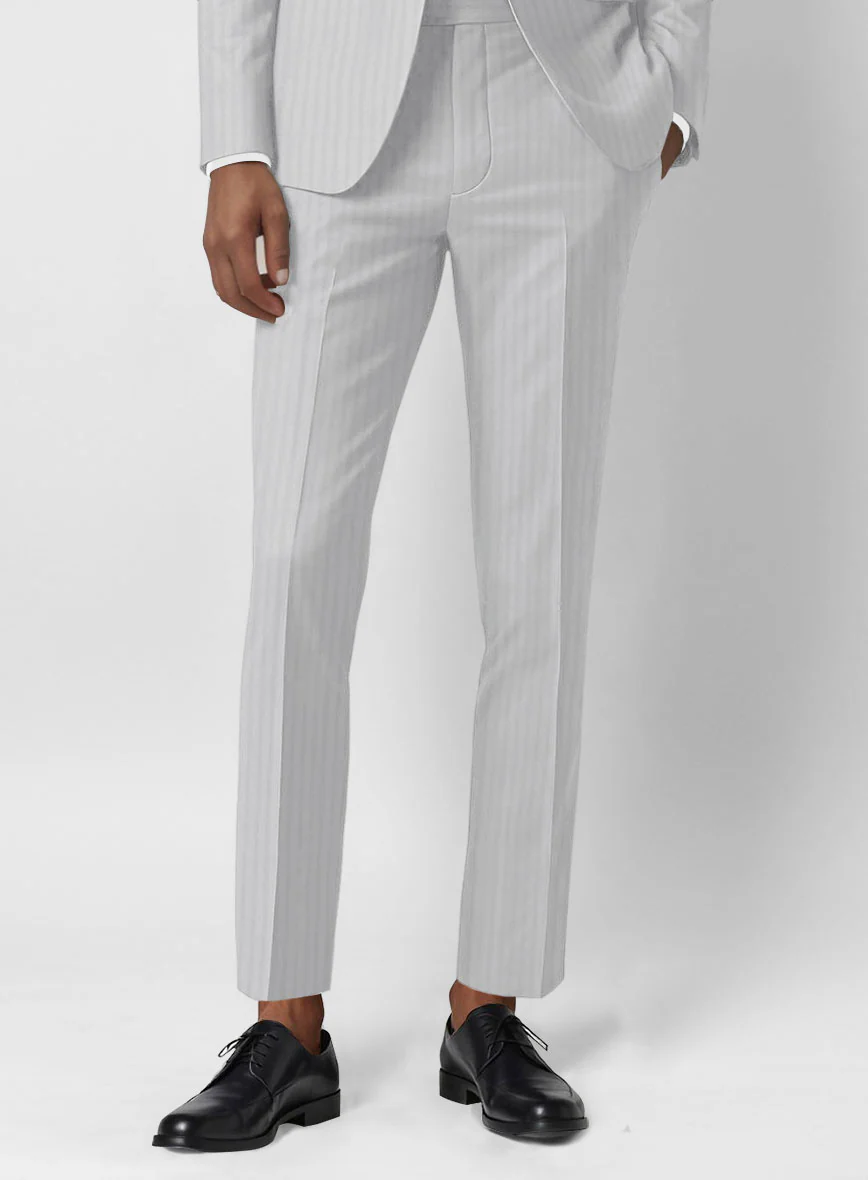 Italian Gray Herringbone Cotton Suit - Image 6