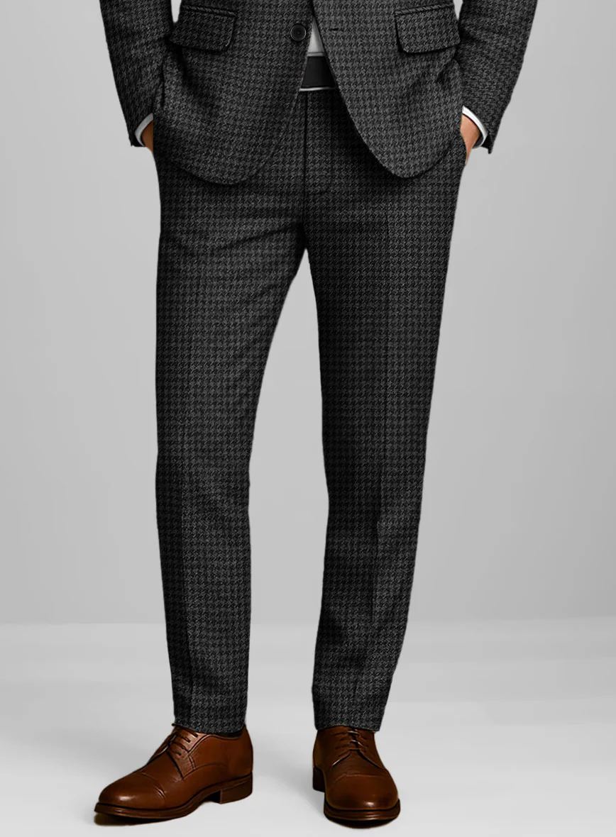 Italian Gray Houndstooth Tweed Suit - Image 7