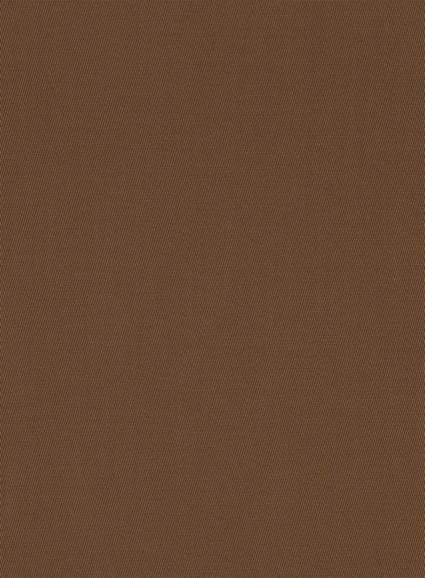 Italian Hickory Brown Cotton Stretch Pants - Image 3