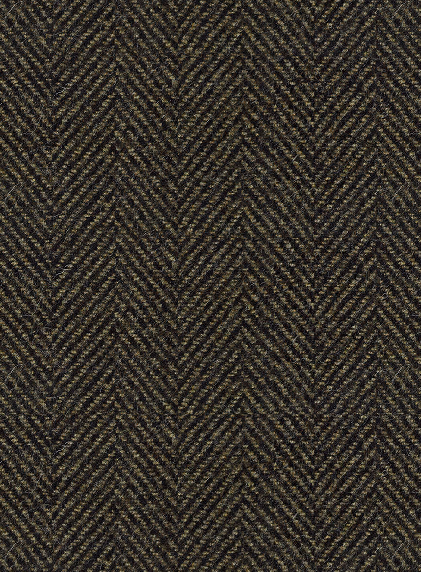 Italian Highlander Army Green Herringbone Tweed Suit - Image 8