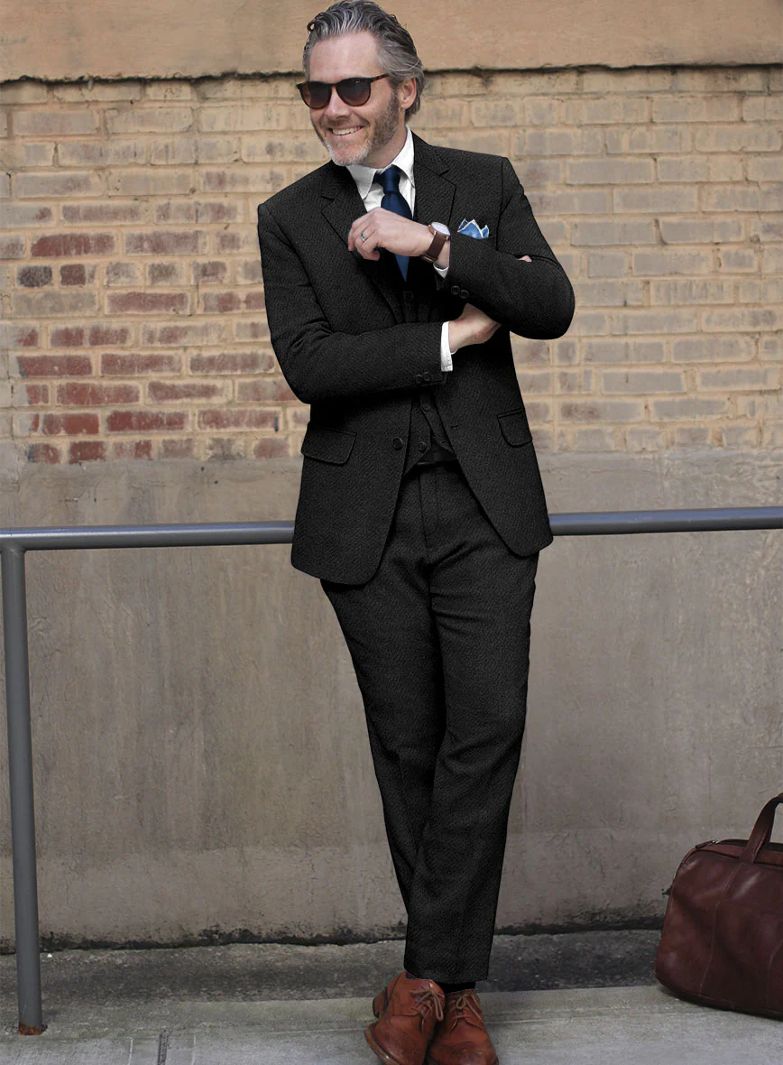 Italian Highlander Black Tweed Suit - Image 2