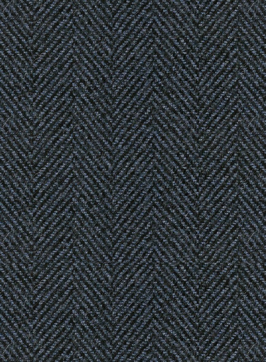 Italian Highlander Blue Herringbone Tweed Overcoat - Image 4