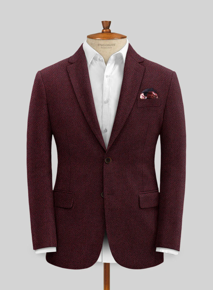 Italian Highlander Wine Tweed Jacket