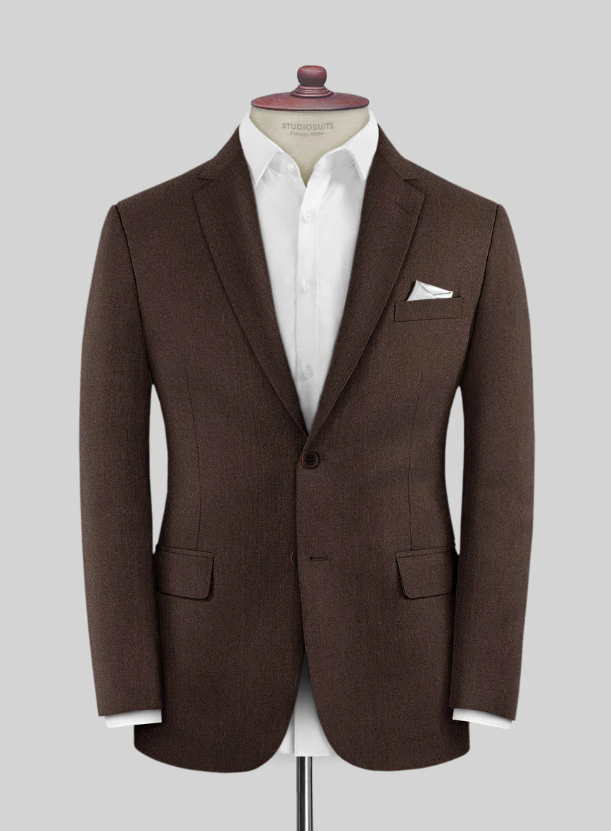 Italian Iucef Cocoa Brown Wool Jacket