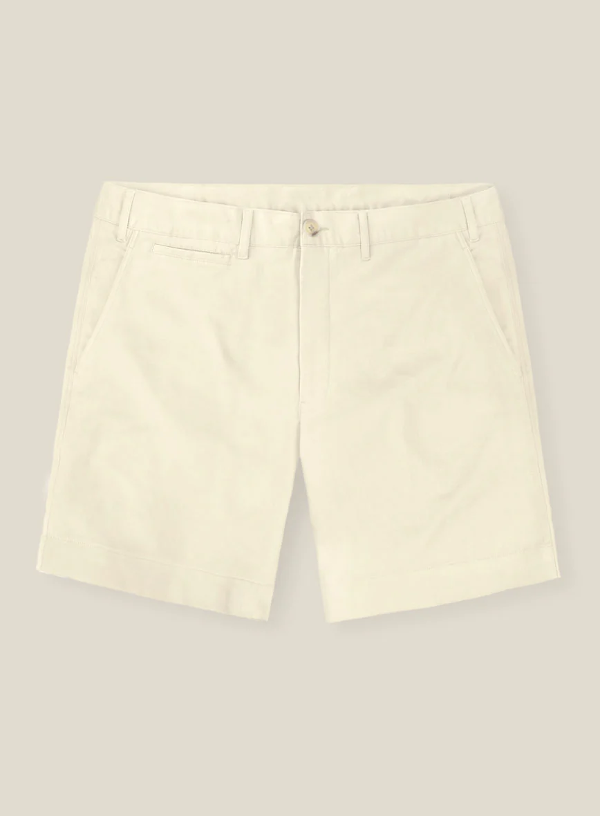 Italian Ivory Cotton Stretch Shorts