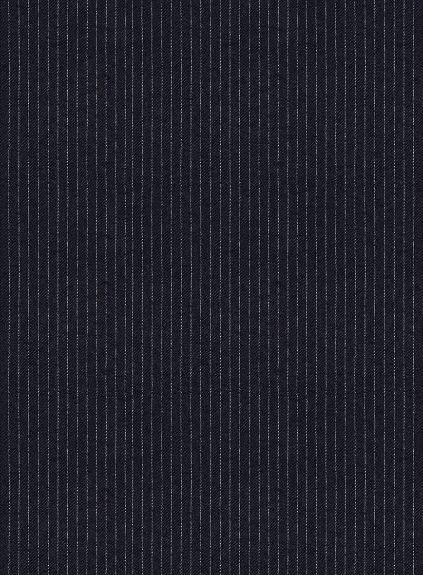 Italian Jague Blue Pinstripe Flannel Pants - Image 3