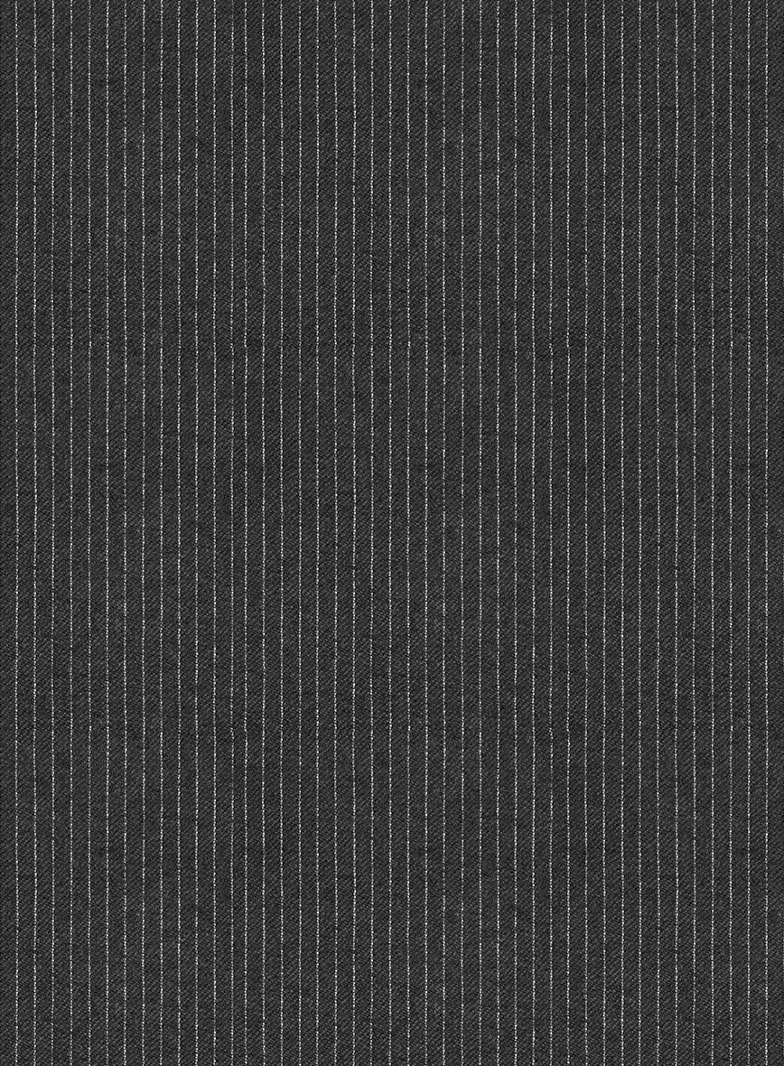 Italian Jague Dark Gray Pinstripe Flannel Suit - Image 6