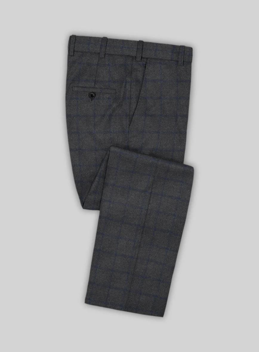 Italian Jamen Gray Checks Flannel Pants