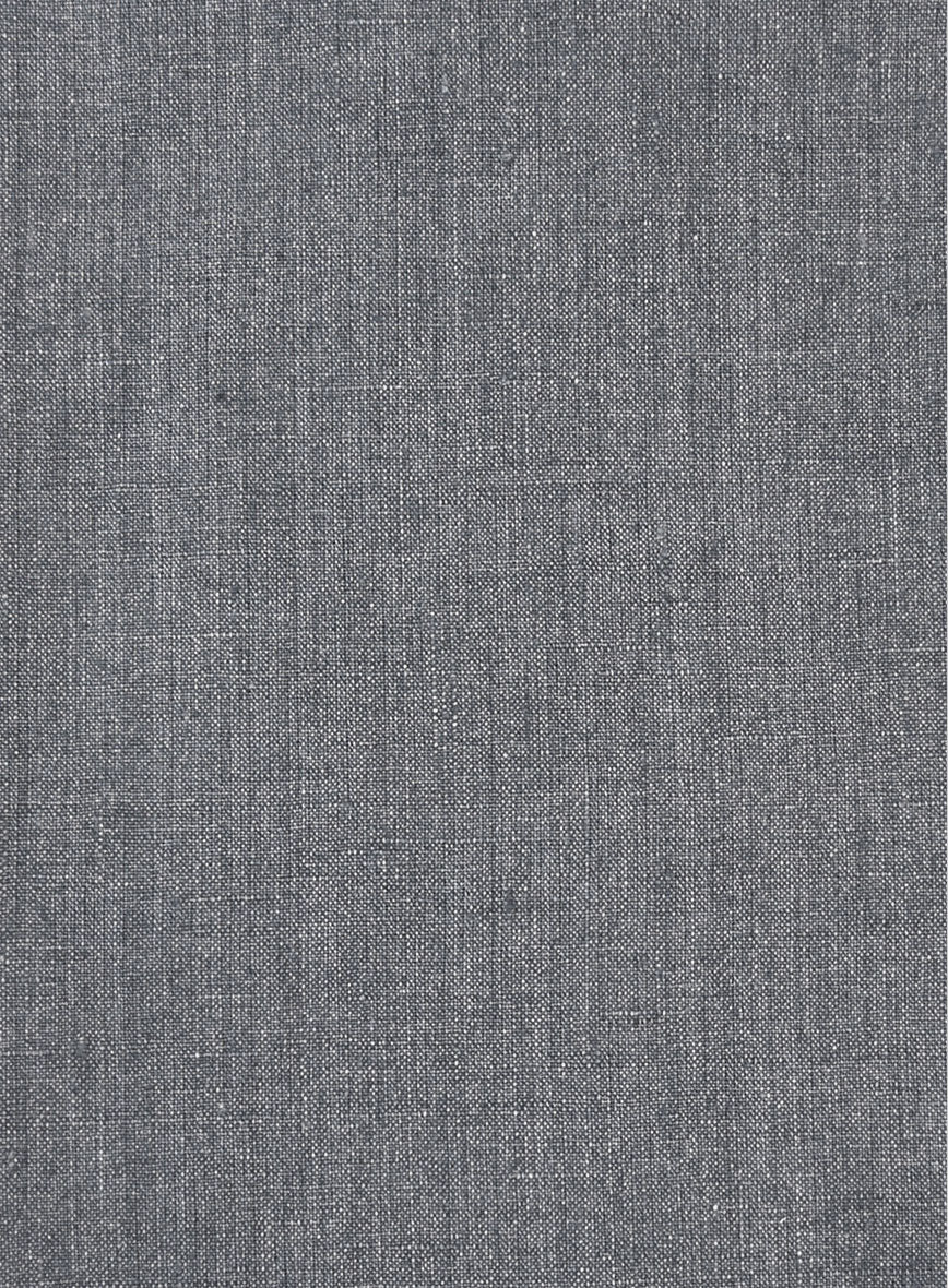 Italian Khyber Gray Blue Linen Pants - Image 4