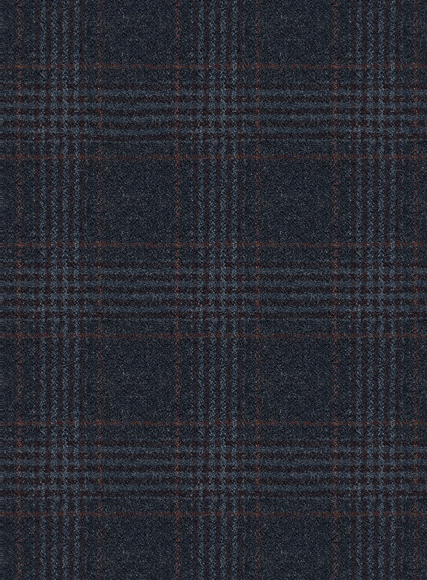 Italian Lark Blue Checks Flannel Suit - Image 7