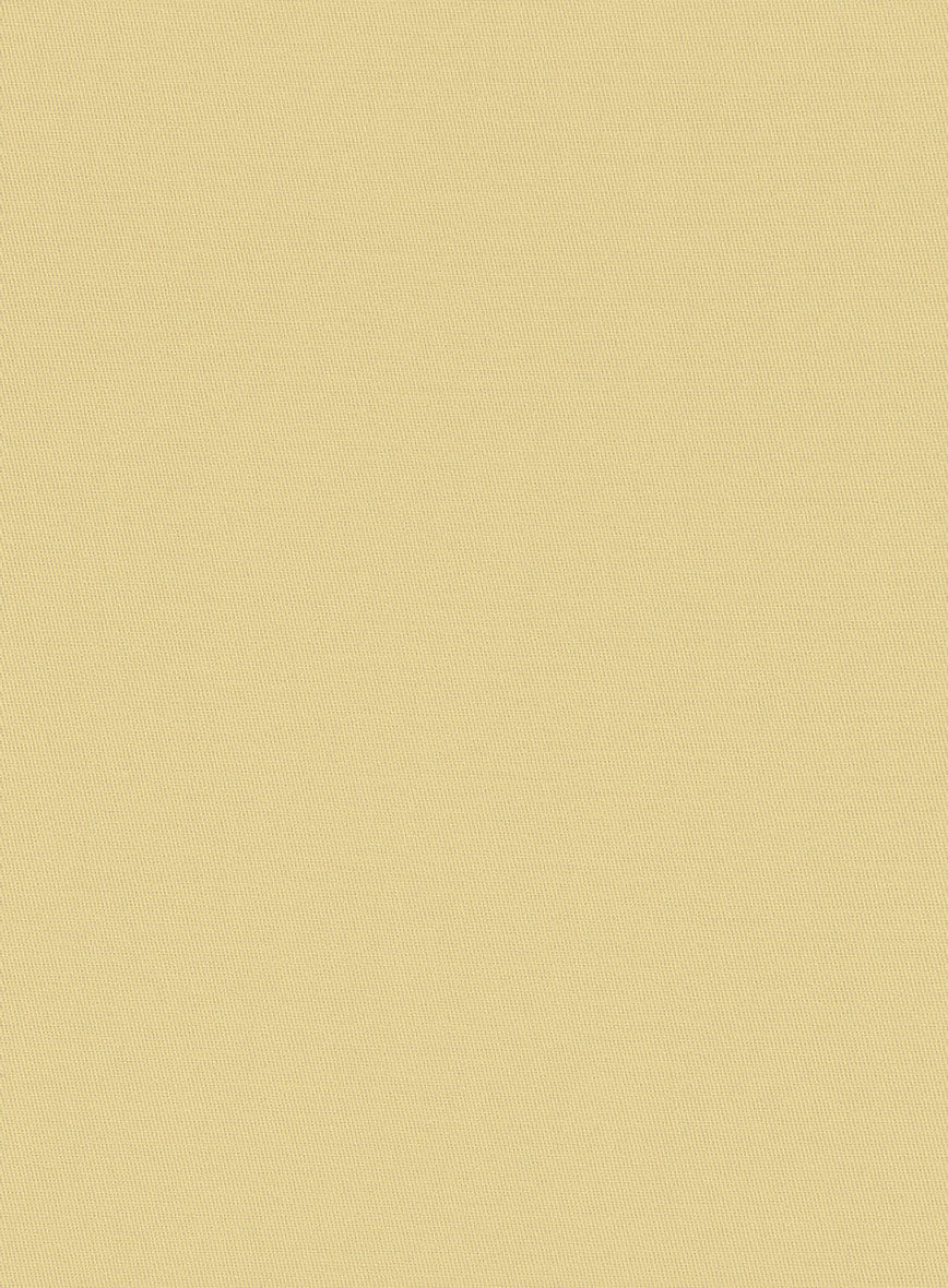 Italian Latte Beige Cotton Stretch Pants - Image 3