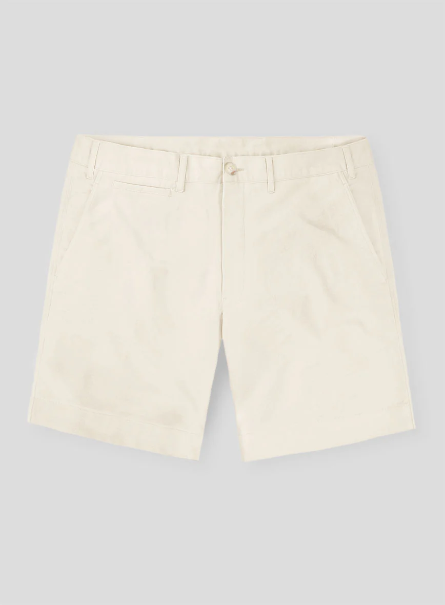 Italian Light Beige Cotton Stretch Shorts