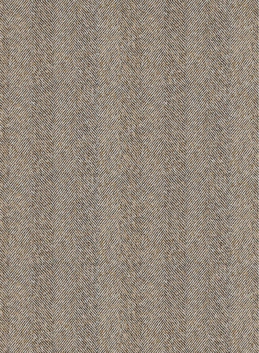 Italian Light Brown Herringbone Flannel Pants - Image 3