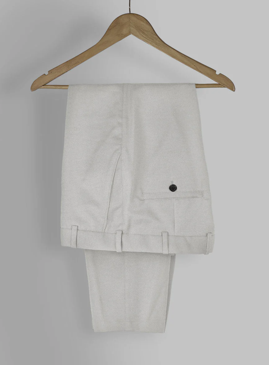 Italian Light Gray Cotton Pants - Image 2