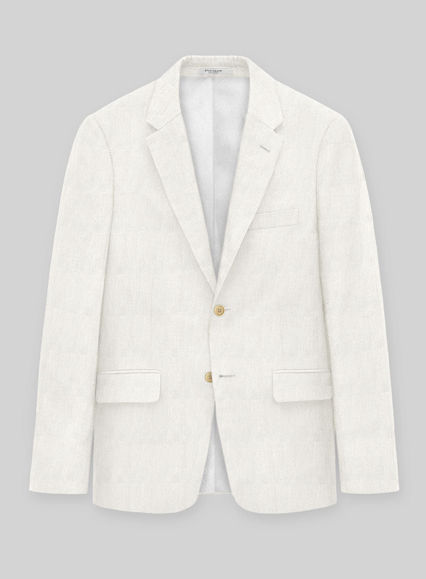 Italian Linen Avorio Herringbone Jacket
