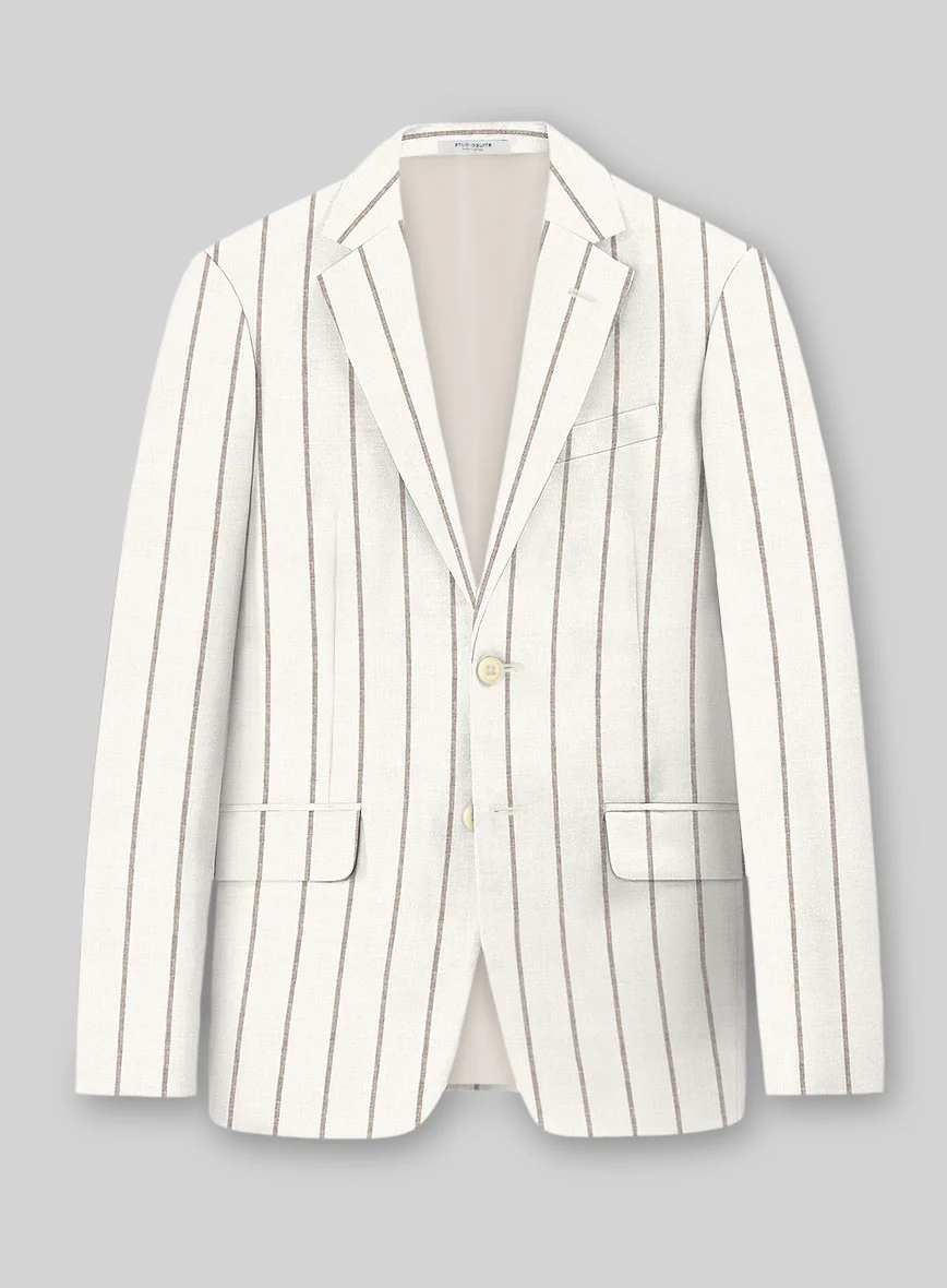 Italian Linen Castoro Stripe Jacket
