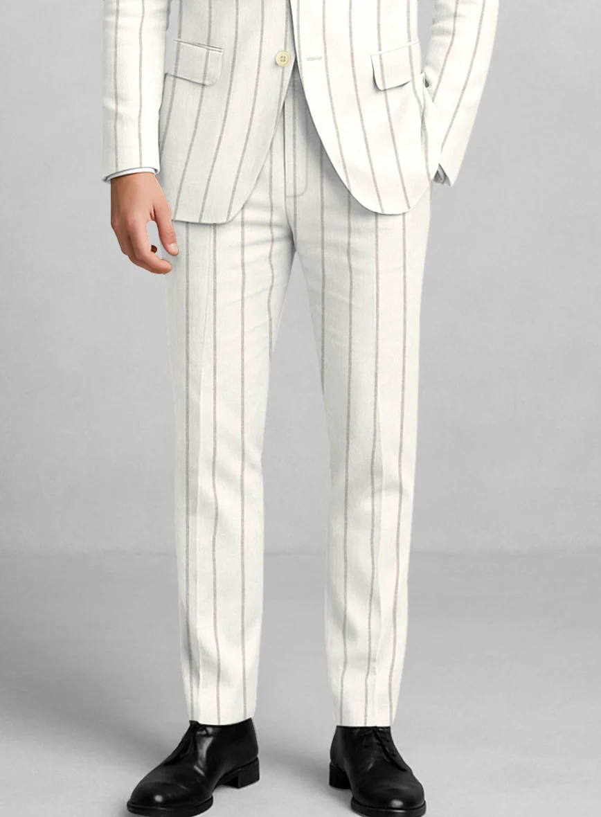 Italian Linen Castoro Stripe Suit - Image 5