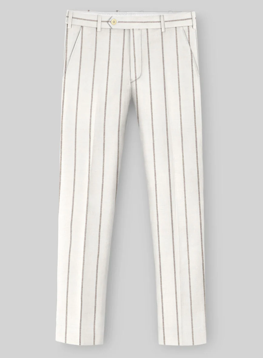 Italian Linen Castoro Stripe Suit - Image 4