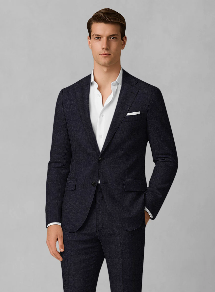 Italian Linen Deep Navy Jacket - Image 2