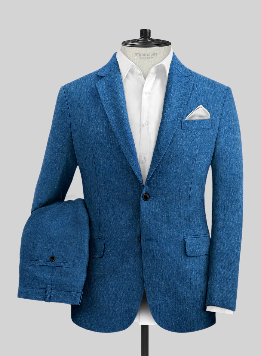 Italian Linen French Blue Suit - Image 2