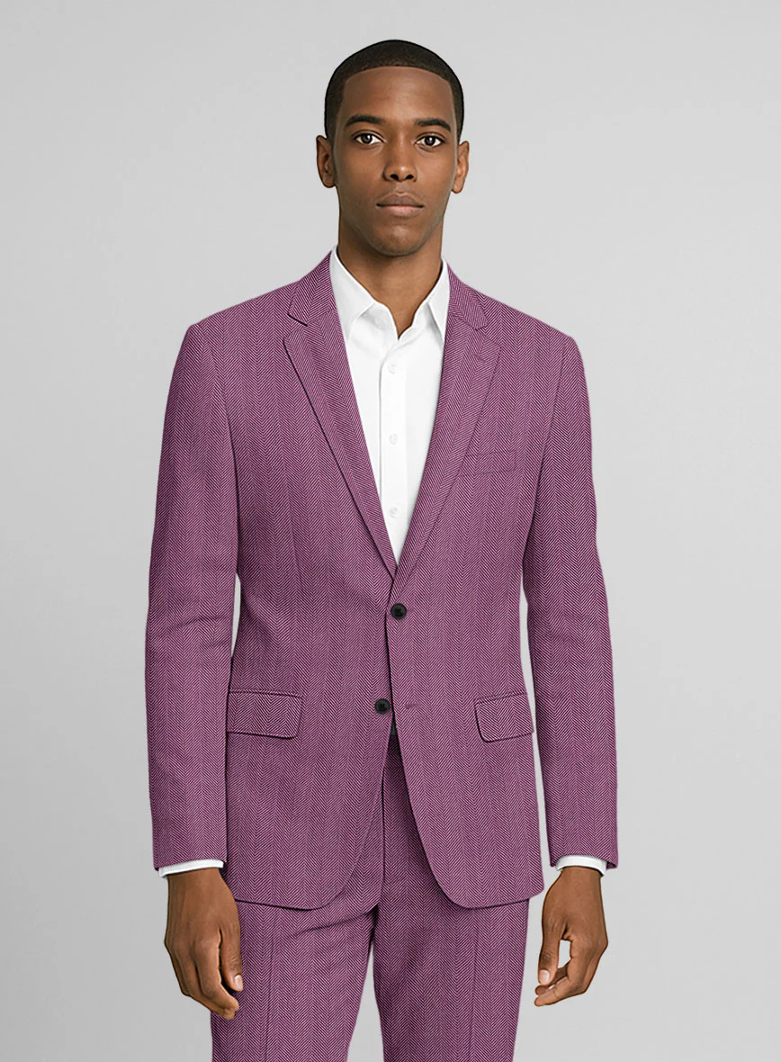 Italian Linen Marenzio Herringbone Jacket - Image 2