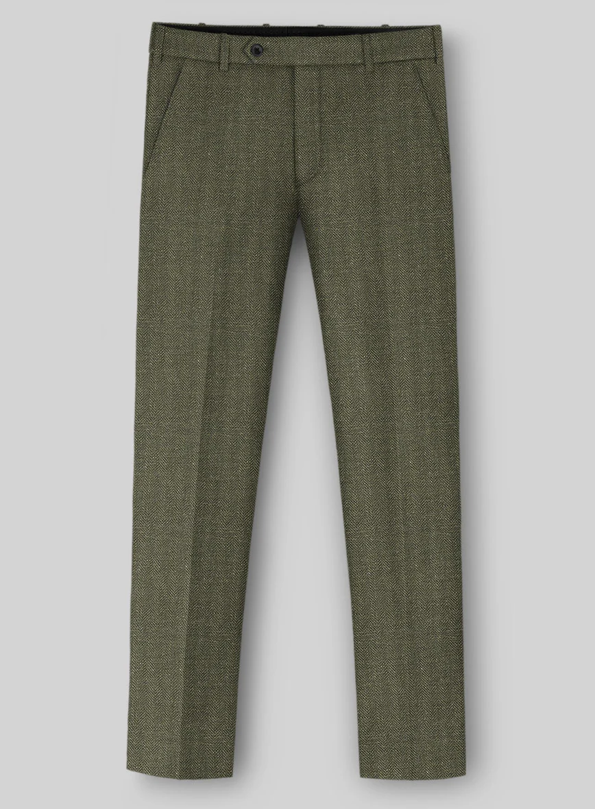 Italian Linen Olivano Herringbone Pants - Image 2