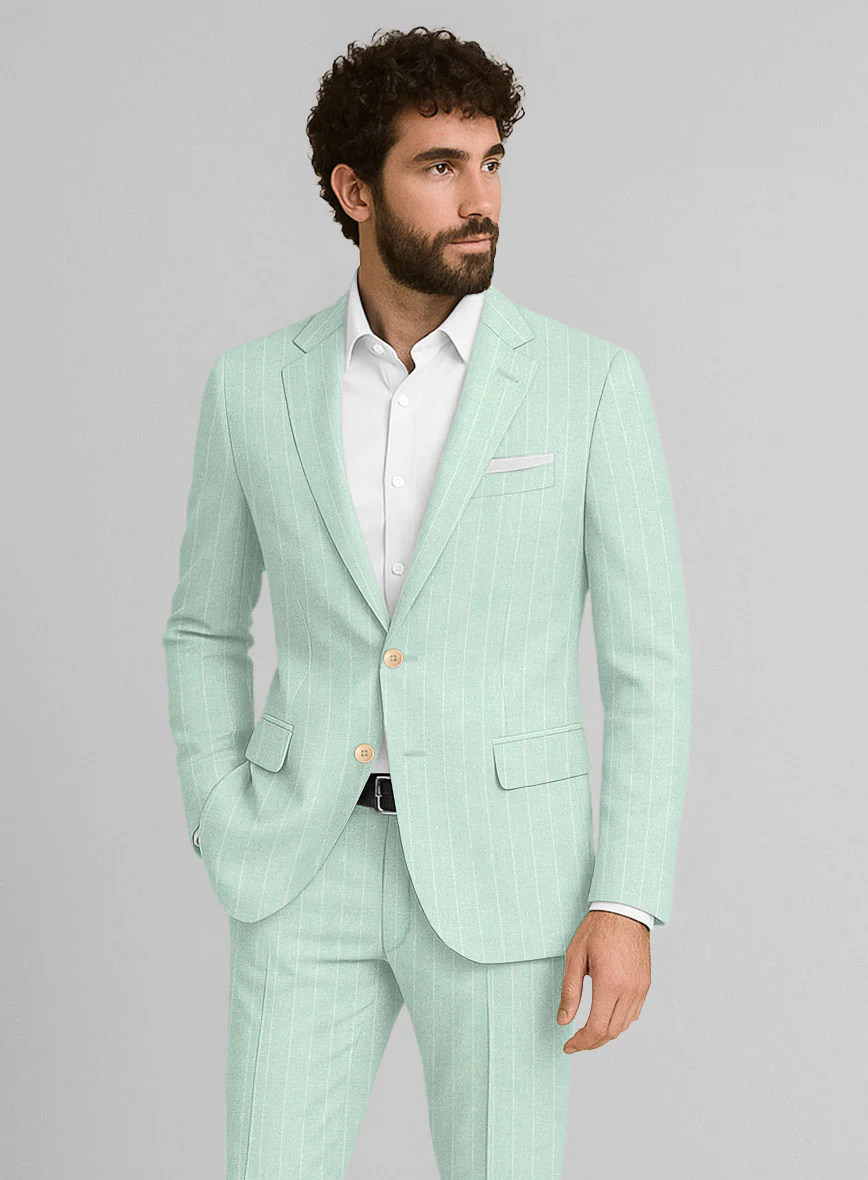 Italian Linen Pistano Stripe Suit - Image 3