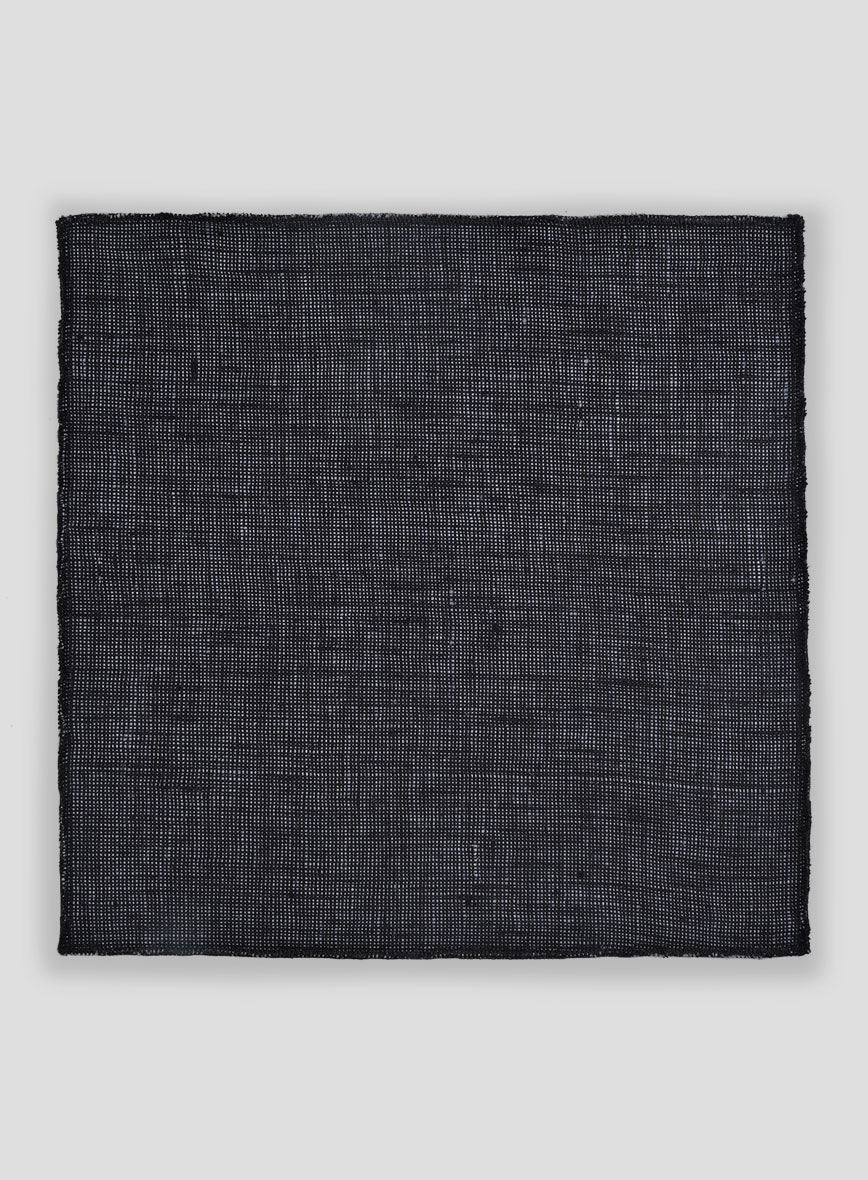 Italian Linen Pocket Square - Blu - Image 3