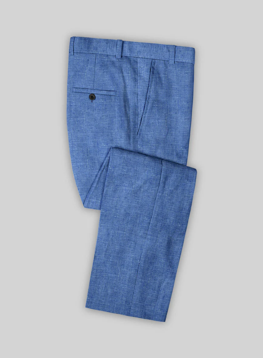 Italian Linen Smoked Blue Suit - Image 6