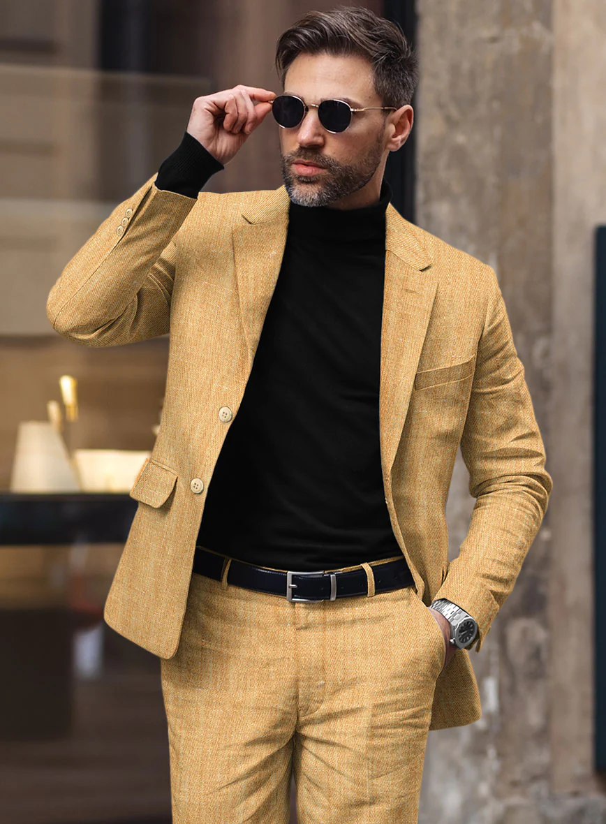 Italian Linen Sunlit Orchid Suit - Image 4