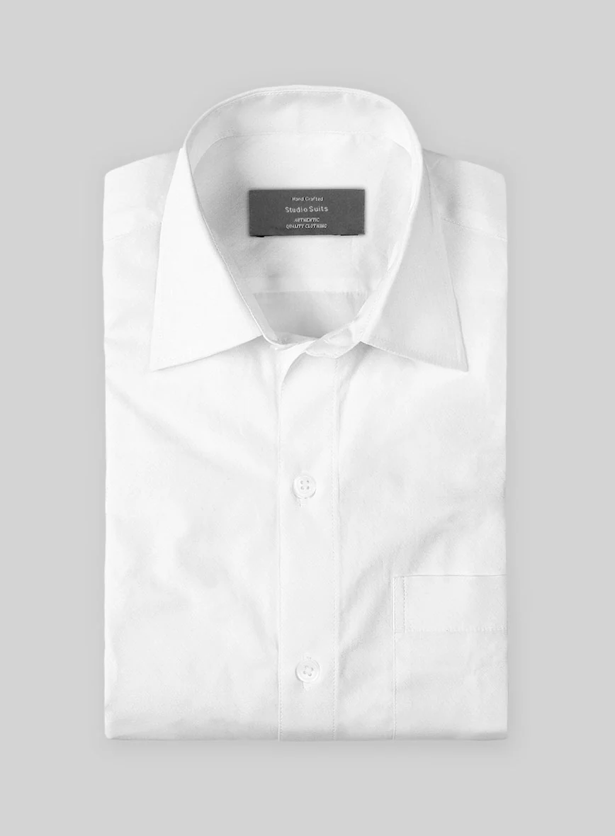 Italian Lombardo Dobby White Shirt