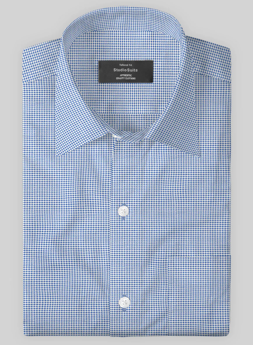 Italian Lombardo Weft Azure Blue Shirt
