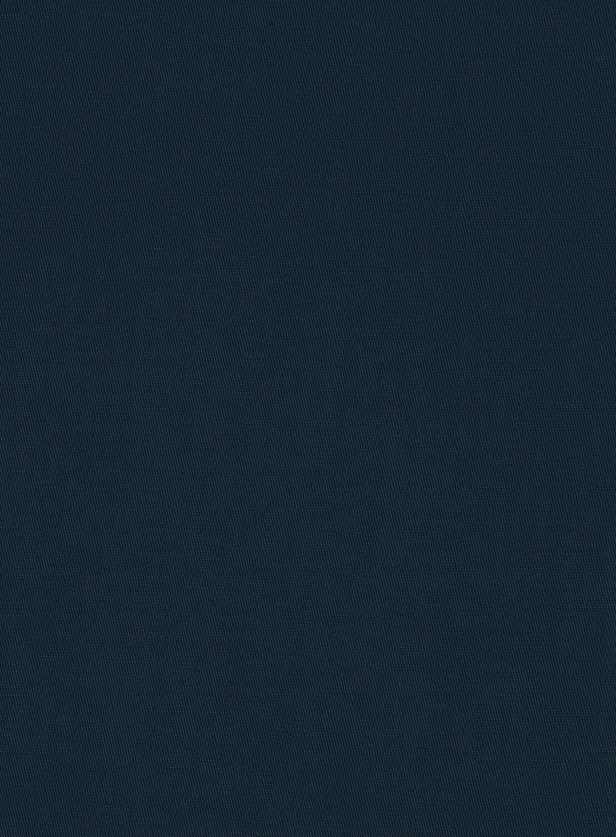 Italian Marine Blue Cotton Stretch Pants - Image 3
