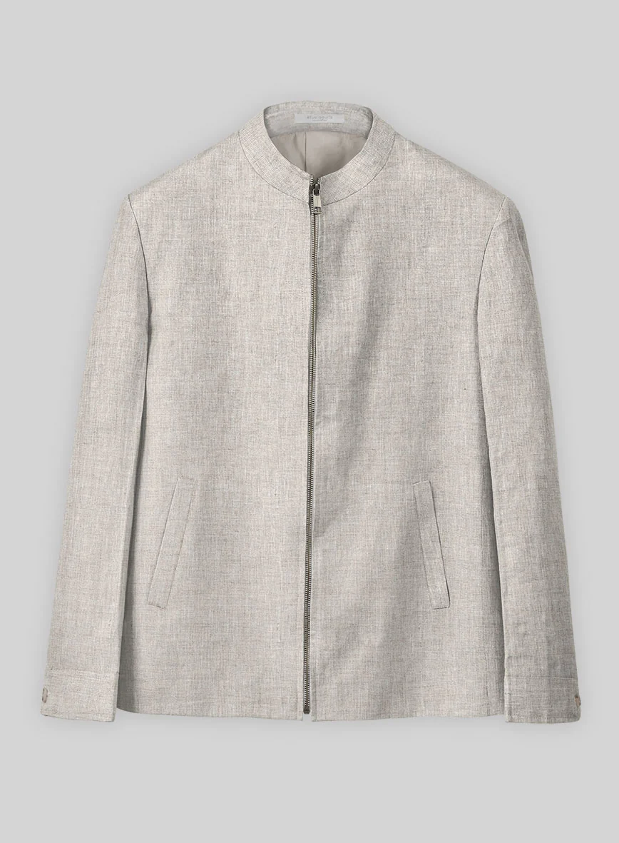 Italian Meadow Linen Zipper Jacket