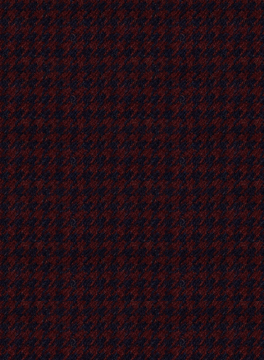 Italian Merlot Houndstooth Tweed Suit - Image 8