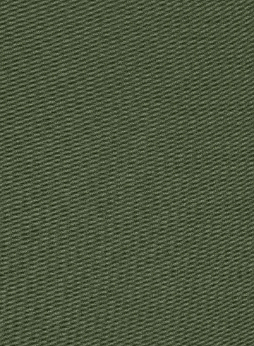 Italian Military Green Cotton Stretch Jacket - Image 2