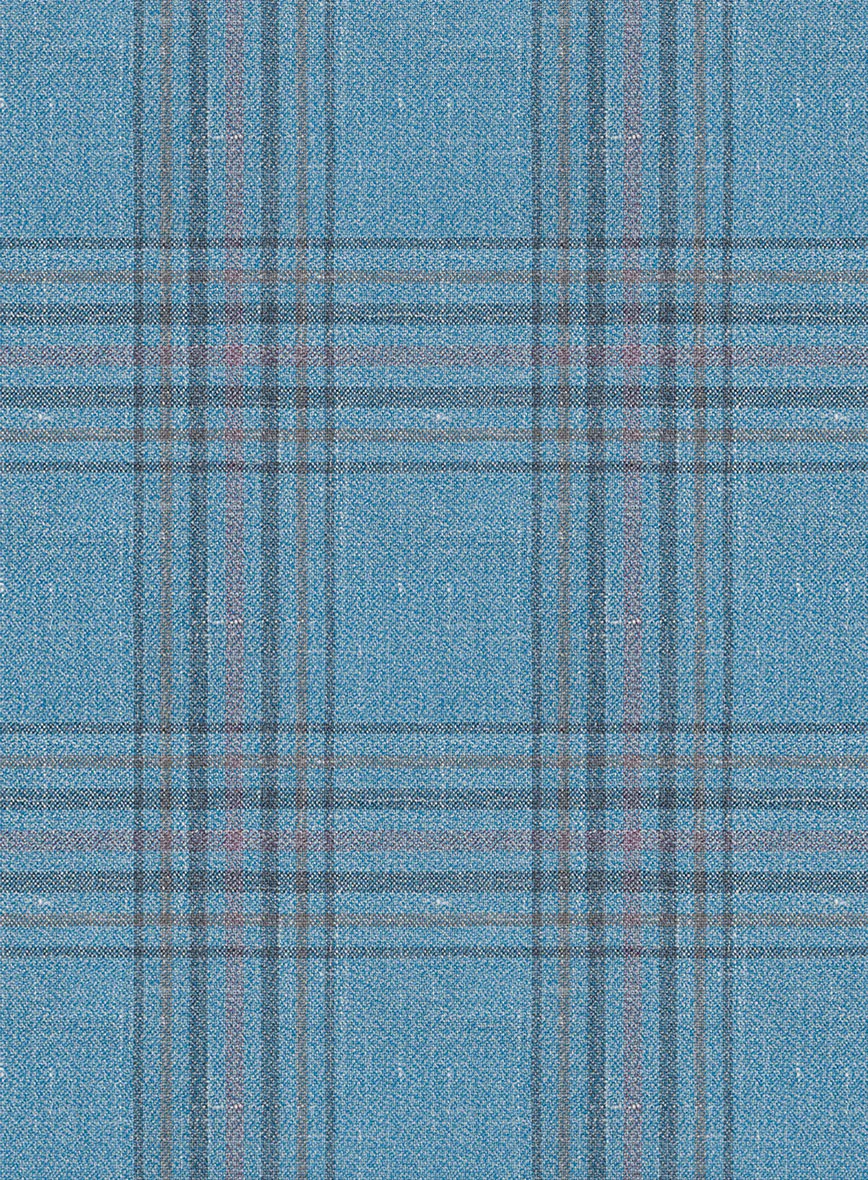 Italian Murano Beni Blue Wool Linen Silk Suit - Image 6