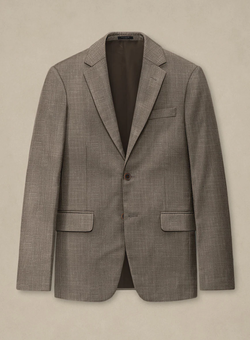 Italian Murano Brown Wool Linen Jacket