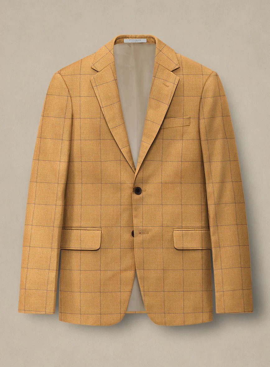 Italian Murano Cimio Mustard Wool Linen Silk Jacket