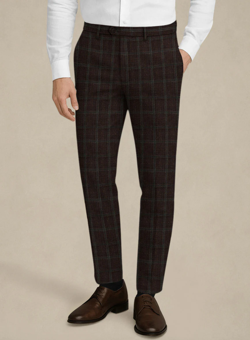 Italian Murano Corri Checks Wool Linen Silk Suit - Image 6