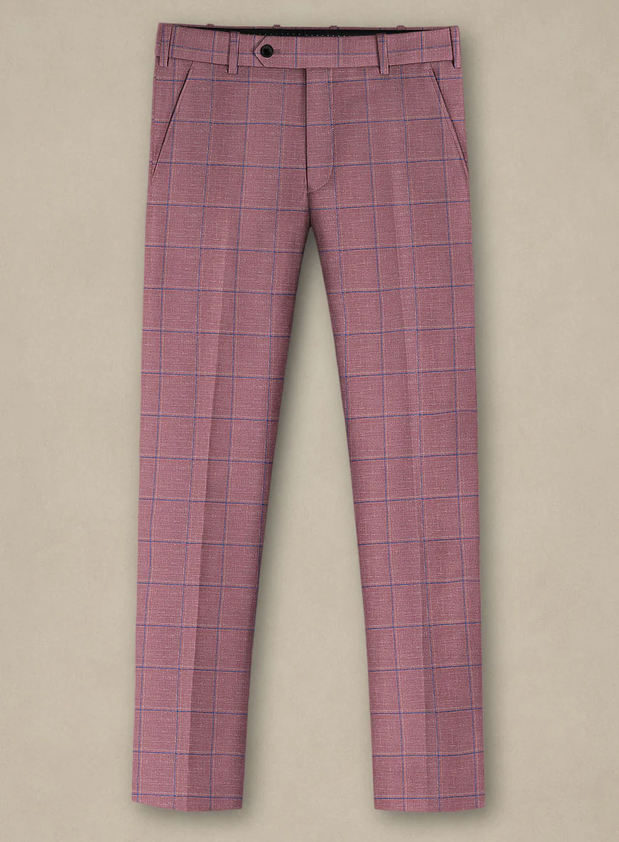 Italian Murano Drope Pink Wool Linen Silk Pants - Image 2