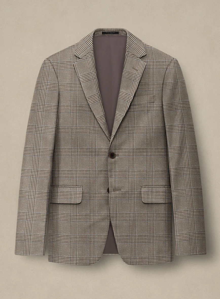 Italian Murano Ejan Brown Wool Linen Silk Jacket